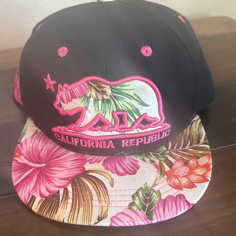 California Republic Black and Pink Kids Cap